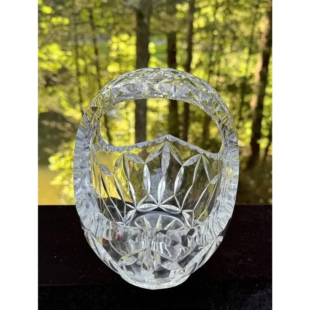 Irena Crystal Basket: Polish Hand-Cut • 24% Lead • Artisan Splendor -S1